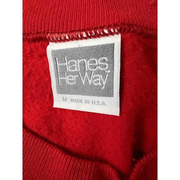 Vintage Hanes Her Way Crewneck Sweatshirt HAPPY HOLIDAYS Christmas Made In USA M - Picture 8 of 9